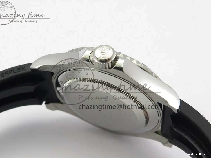 0416 Yacht-Master 116655 ARF SS Custom Made Black Ceramic Bezel on Oysterflex Rubber Strap A HighPerformance 3064